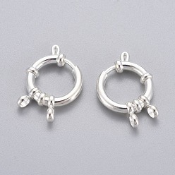 Silver 304 Stainless Steel Spring Ring Clasps, Ring, Silver Color Plated, 18x4.5mm, Hole: 3mm