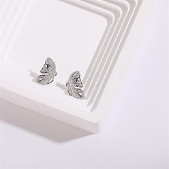 Zhen Bai Jin ES0168 Серьги-бабочки с цирконом 925 серебряные булавки, женские асимметричные серьги-гвоздики, украшения