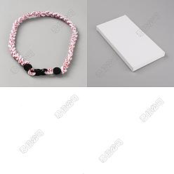 Pink 16 Браслеты из плетеного полиэстерного шнура с бусинами для мужчин и женщин, с силиконовым, розовые, 18-1/8x3/8 дюйм (46x1.1 см)