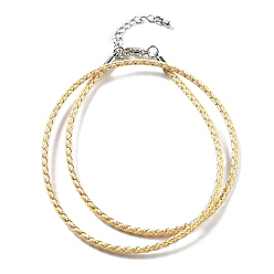 чертополох Изготовление плетеных ожерелий из полиэфирного шнура, с латунной фурнитурой , нержавеющая сталь застежками, долговечный, платина, чертополох, 18-3/4 дюйм (47.5 см)