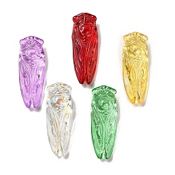 Mixed Color Handmade Glass Decorations, Cicada, Mixed Color, 61x22x15mm