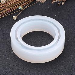 White DIY Silicone Bangle Molds, Resin Casting Molds, For UV Resin, Epoxy Resin Jewelry Making, White, 73.5x18.5mm, Inner Diameter: about 56mm