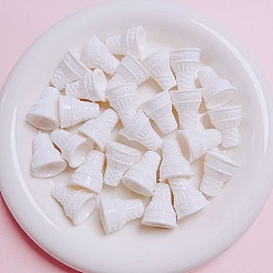 Белый Непрозрачные акриловые бусины, рожок мороженого, белые, 20x17 мм, отверстие : 2 мм