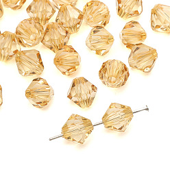 Цвет Древесины Прозрачные акриловые бусины, двухконусные, граненые, деревесиные, 10 мм, отверстие : 2 мм, о 46 шт / комплект