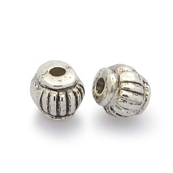 Antique Silver CCB Plastic Corrugated Beads, Drum, Antique Silver, 5x4mm, Hole: 1mm