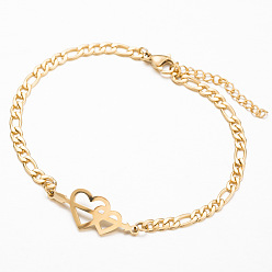 golden Fashionable Arrow Through Heart Stainless Steel Pendant Bracelet - Personalized, Stylish