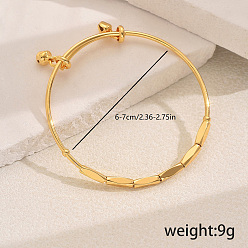 Золотой Регулируемые железные браслеты с подвесками для женщин, с кулоном колокол, золотые, внутренний диаметр: 1/4 дюйм (0.6 см) ~ 1/4 дюйм (0.7 см)