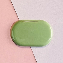 Medium Sea Green Plastic Snap Hair Clip Finding, Oval, Medium Sea Green, 43x28mm