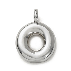 Letter O Латунные подвески, долговечный, стойки покрытие, без кадмия и без свинца, платина, Письмо O, 15x10.5x4.5 мм, отверстие : 2.5 мм