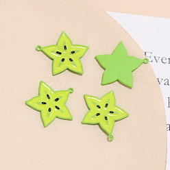 Зеленый газон Подвески из сплава , фруктовые прелести, зеленый газон, 13x21 мм