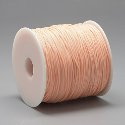 Light Salmon Polyester Cords, Light Salmon, 0.8mm, about 131.23~142.16 yards(120~130m)/roll