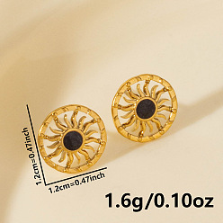 Золотой 304 серьги из нержавеющей стали, с эмалью, золотые, 12x12 мм