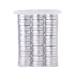 Platine Benecreat boîtes de conserve rondes en aluminium de 30 ml, pot en aluminium, conteneurs de stockage pour cosmétiques, bougies, des sucreries, avec couvercle à vis, platine, 5.2x2 cm