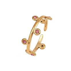 Роза 304 открытые манжеты из нержавеющей стали Rhinetson для женщин, ионное покрытие (ip), золотые, круглые, роза, 1.5~7.5 мм, внутренний диаметр: регулируемый