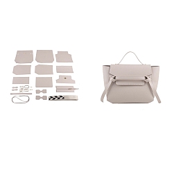 Floral White DIY Imitation Leather Crossbody Lady Bag Making Kits, Handmade Shoulder Bags Sets for Beginners, Floral White, Finish Product: 21x30x13cm
