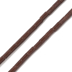 Кокосово-Коричневый Нити бусин из искусственного камня лавы ручной работы, колонка, яркие глазированный фарфор, кокосового коричневый, 4.5x2.5 мм, отверстие : 0.7 мм, около 85 шт / нитка, 14.96~15.16'' (38~38.5 см)