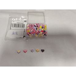 (52) Непрозрачная лаванда 100 шт 5 цвета смоляных кабошонов, аксессуары для украшения ногтей для женщин, сердце с бантом, разноцветные, 8.5x10x4 мм, 20 шт / цвет