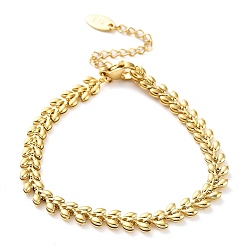 Real 18K Gold Plated Ion Plating(IP) 304 Stainless Steel Cobs Chain Bracelet, Real 18K Gold Plated, 6-1/8 inch(15.7cm)