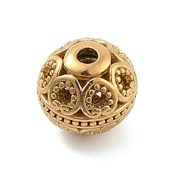 Золотой 304 из нержавеющей стали бусы, круглые, ионное покрытие (ip), золотые, 10.5x9.5 мм, отверстие : 1.8 мм