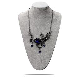 Dragon Gothic Vampire Pirate Skull Head Necklace - Halloween Bat Rose Flower Choker Set.