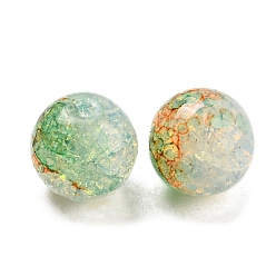 Colorful Transparent Spray Painting Crackle Glass Beads, Round, Colorful, 10mm, Hole: 1.6mm, 200pcs/bag