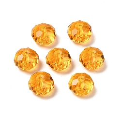 Orange Glass Imitation Austrian Crystal Beads, Faceted, Rondelle, Orange, 8x5~5.5mm, Hole: 1.2~1.5mm