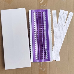 Medium Purple Plastic & Foam Floss Embroidery Thread Organizer, with Paper Stickers & Box, for Cross Stitch Thread Embroidery Floss Organizers, Medium Purple, 275x110x25mm, Packaging: 290x125x30mm