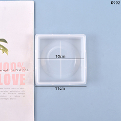 Ghost White Square Soap Dish Silicone Molds, for UV Resin, Epoxy Resin Craft Making, Ghost White, 110x110x23mm