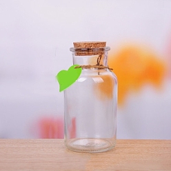 Clear Glass Bead Containers, Wishing Bottles, with Cork, Clear, 6.8x12.5cm, Capacity: 250ml(8.45fl. oz)