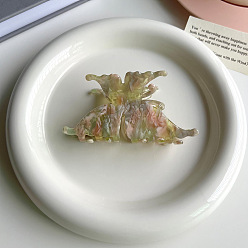 Темный Морско-зеленый Заколки-когти из ацетата целлюлозы в форме бабочки, аксессуары для волос для женщин и девочек, темно-зеленый, 100x50 мм