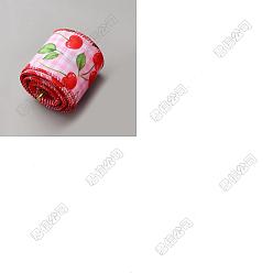 Красный 15 ярдов полиэстеровой ленты с вишневым узором, с железной окантовкой, для одежды платье швейные принадлежности, красные, 2-1/2 дюйм (63 мм)