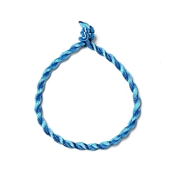 Deep Sky Blue Nylon Rattail Satin Cord Bracelet Making, Deep Sky Blue, 190x3mm