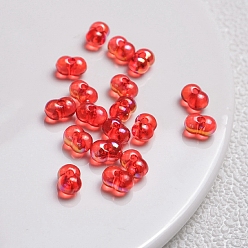 Red Transparent Acrylic Beads, Red, 8x5mm, Hole: 2mm