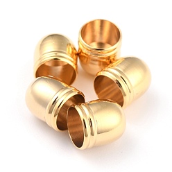 Real 24K Gold Plated Brass Core End Caps, Long-Lasting Plated, Column, Real 24K Gold Plated, 8x8mm, Hole: 1.6mm, Inner Diameter: 6.5mm
