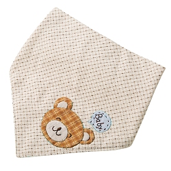 Bear Embroidery DIY Baby Bib Kit, Including Markers, Cotton Thread, Cloth, Bear, 210mm