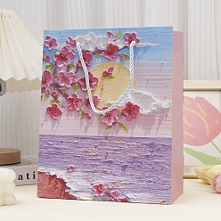 Лиловый Мешки для хранения бумаги для рисования маслом, подарочный пакет с ручкой, прямоугольные, сирень, 21x11x26 см