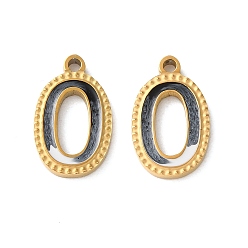 Number 304 из нержавеющей стали шармы эмали, ионное покрытие, числовые темы, золотые, 0, 14x8.5x1 мм, отверстие : 1.4 мм