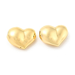 Real 18K Gold Plated Brass Bead, Heart, Real 18K Gold Plated, 8.5x12x5.5mm, Hole: 1mm