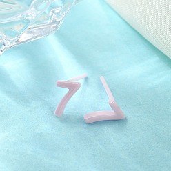 Pink Hypoallergenic Bioceramics Zirconia Ceramic Stud Earrings, Number 7, No Fading and Nickel Free, Pink, 6.5~7x4.5mm