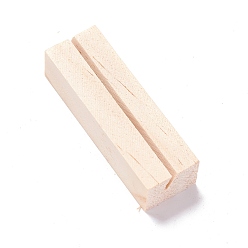 Blanched Almond Rectangle Unfinished Pinewood Place Card Holder, Table Number Stands, for Wedding Home Party Decoration, Blanched Almond, 22.5x70x17mm