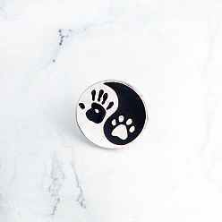 xz091 Creative Yin Yang Brooch Pin for Birthday Gift - Cute Cartoon Dog Paw Design