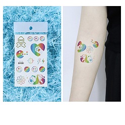 Panda Pride Rainbow Flag Removable Temporary Tattoos Paper Stickers, Panda, 12x7.5cm
