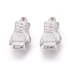 Stainless Steel Color 304 Stainless Steel Pendants, Gloves, Stainless Steel Color, 17x9.5x4mm, Hole: 1.6mm