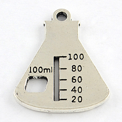 Античное Серебро Тибетский стиль контейнер сплава подвески, без кадмия, без никеля и без свинца, античное серебро, 26x21x1.5 мм, Отверстие : 2 мм , около 375 шт / 1000 г