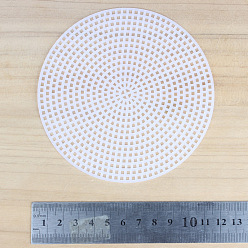 White Round-shaped Plastic Mesh Canvas Sheet, for DIY Knitting Bag Crochet Projects Accessories, White, 11cm