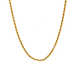 Золотой Ожерелья из нержавеющей стали с цепочками для женщин, золотые, 2 мм, 15.75 дюйм (40 см)