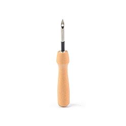 Sandy Brown Wood Embroidery Stitching Punch Needle Pen, with Stainless Steel Pins, Sandy Brown, 110x15mm, Pin: 3.5mm