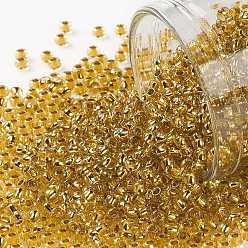 (752) 24K Gold Lined Topaz Тохо 8/0 круглые бусины, японский бисер, (752) 24 топаз, выложенный золотом, 3 мм, отверстие : 1 мм, Около 220 шт / 10 г