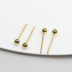 Golden Brass Witch Wand Ball Head Pins, with Silicone Ball, for Baroque Pearl Making, Golden, 15x3mm