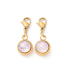 Розалина Ионное покрытие (ip) 304 подвески из нержавеющей стали со стразами, застежка когтя омара, Розалина, 27 мм